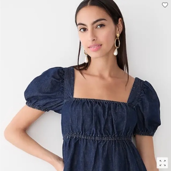 J. Crew | NWT Denim Square Neck Mini Dress 4 - Picture 11 of 11